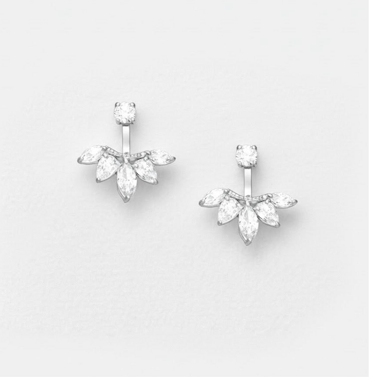 Azalea Ear Jacket Sterling Silver Earrings