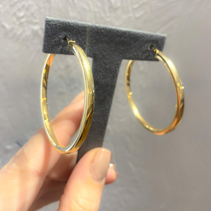 9ct Gold Square Edged Hoop Earrings