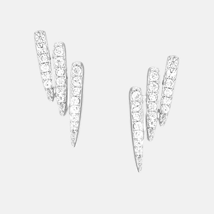 Triple Spike Zircon Sterling Silver Stud Earrings