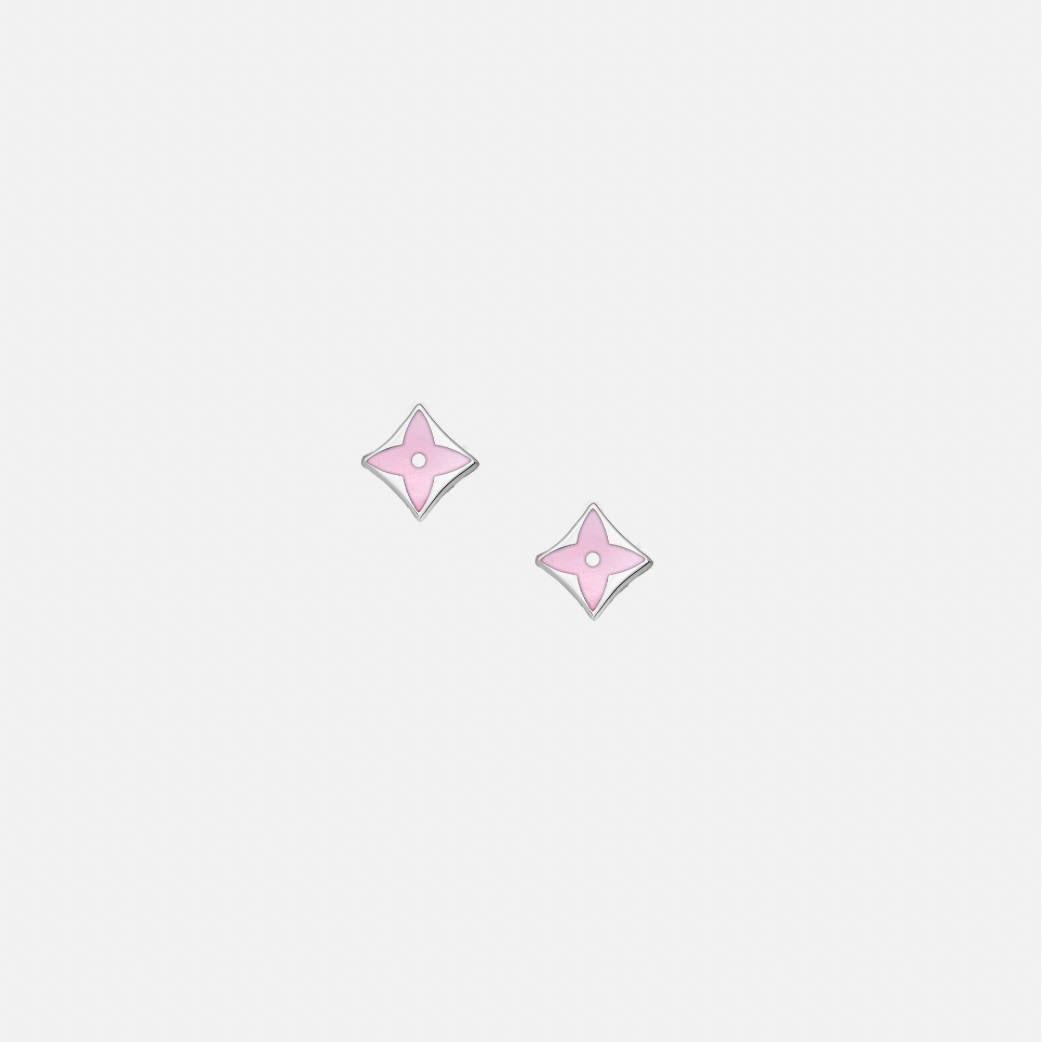 Stella Flower Sterling Silver Studs - Baby Pink | Baby Blue