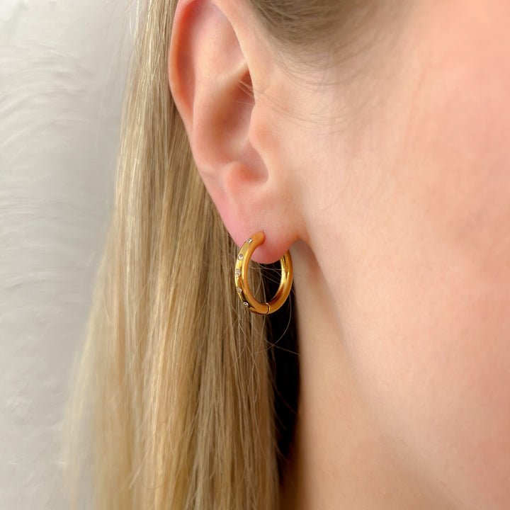 Millie Dainty Stone Gold Hoops