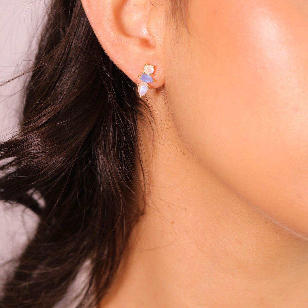 Moonstone & Onyx Adria Gemstone Earrings