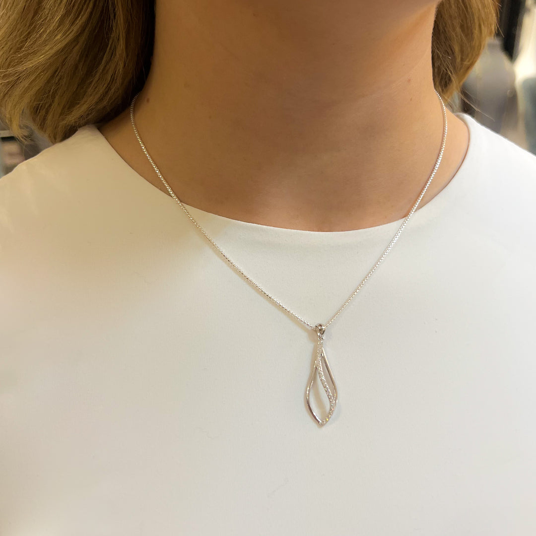 Zora Sterling Silver Wave Pendant Necklace