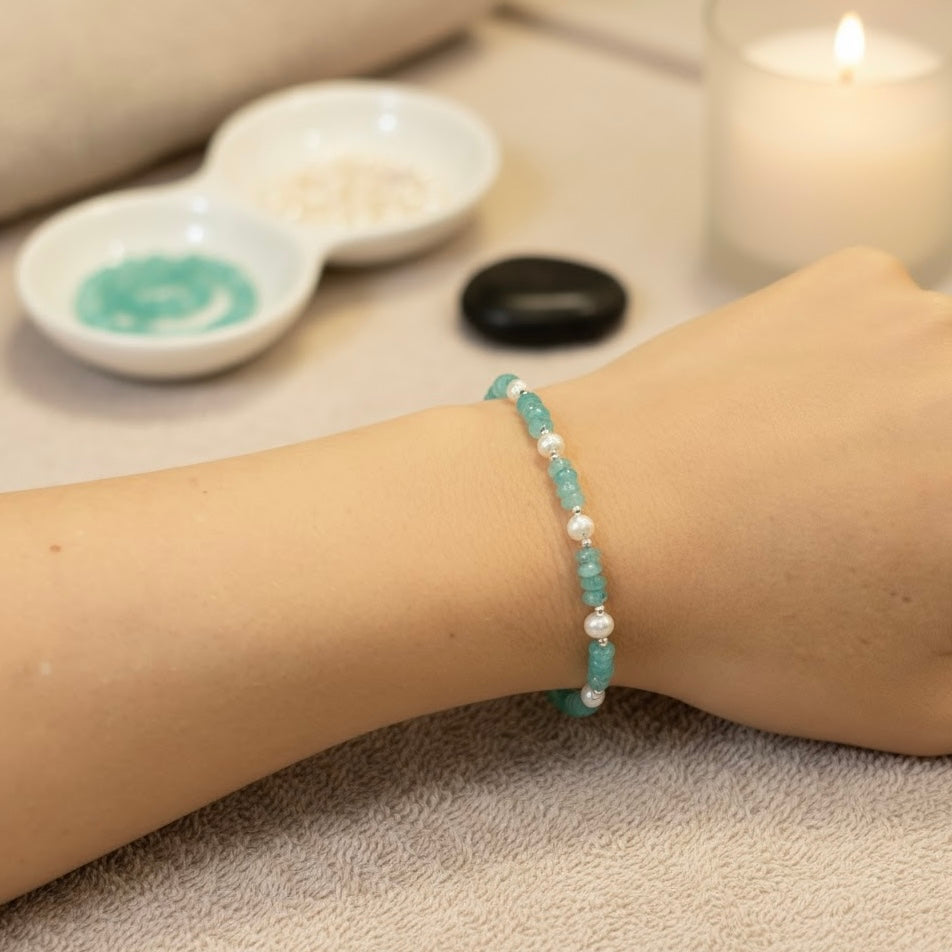 Gemstone Pearl Bracelets - Lapis Lazuli | Rose Quartz | Aquamarine