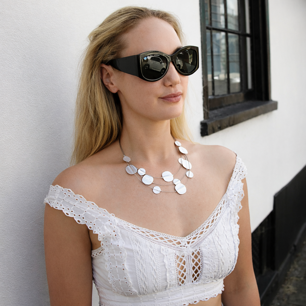 Terra Cascade Discs Necklace - Silver | Gold