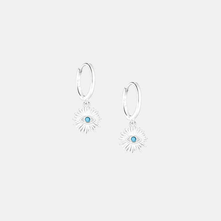 Eye Charms Huggie Hoop .925 Earrings