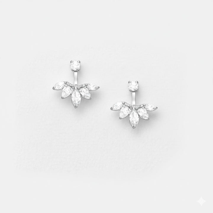 Azalea Ear Jacket Sterling Silver Earrings