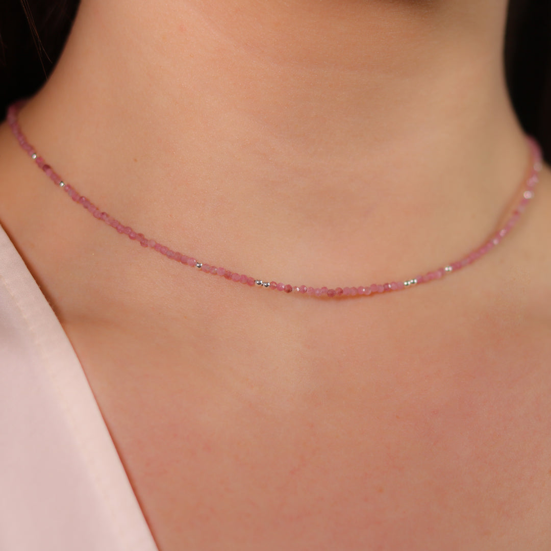 Sia Stone Choker Necklaces - Tourmaline | Black Onyx | Rose Quartz | Chrysocolla | Howlite/Fresh Water Pearl