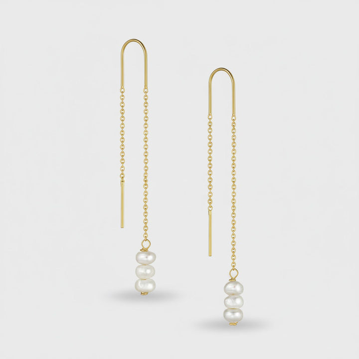 Pearl Chain Drop Earrings