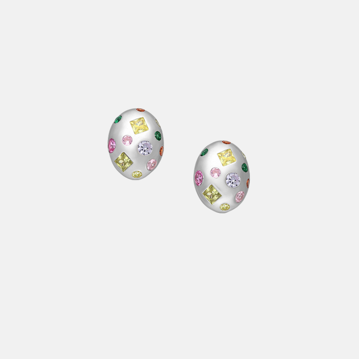 Sterling Silver Fabergé Stud Earrings