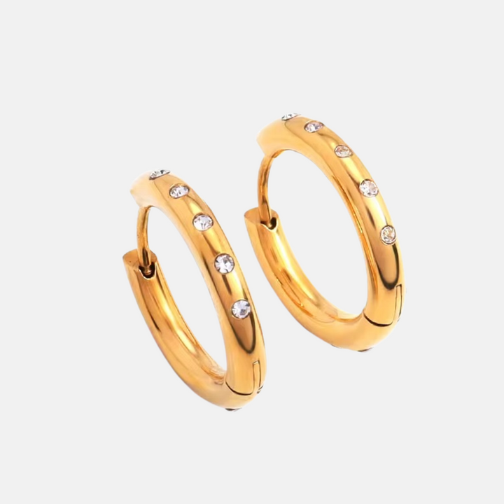 Millie Dainty Stone Gold Hoops