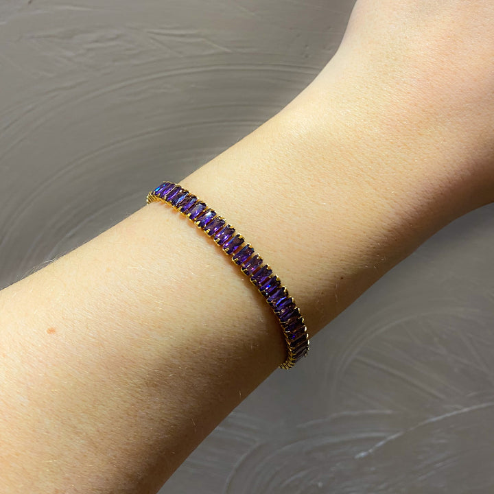 Margot Baguette Tennis Bracelets - Pink | Purple | Multi-Colour
