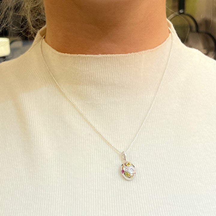 Fabergé Colourful Stones Sterling Silver Necklace