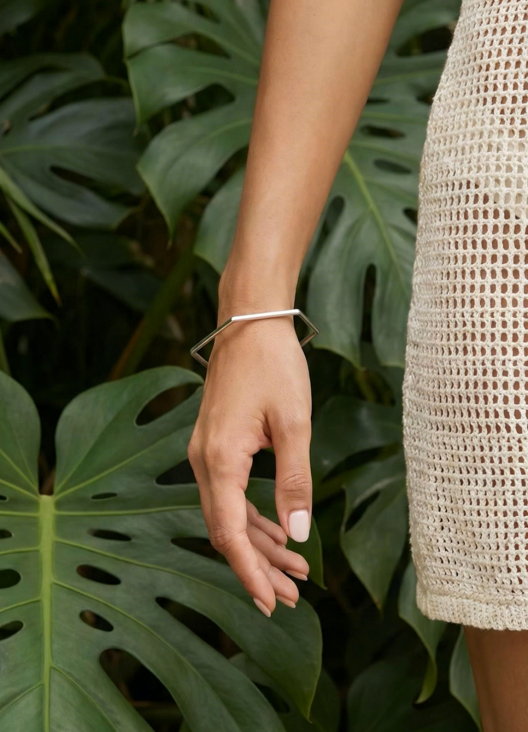 Geo Hexagonal Sterling Silver Bangles