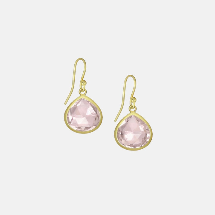 Kate Gemstone Drop Earrings - Morganite | Moonstone | Aqua Calcedony