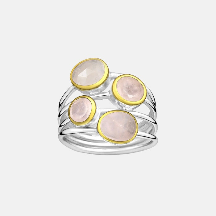 Gemstone Aura Ring - Rose Quartz | Labradorite