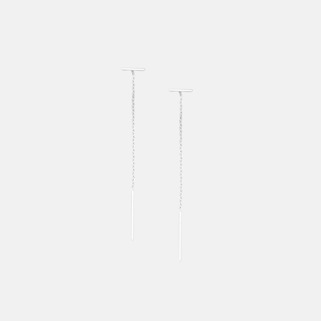 Tate Bar Chain Earrings - Sterling Silver | 18ct Gold Plated Sterling Silver
