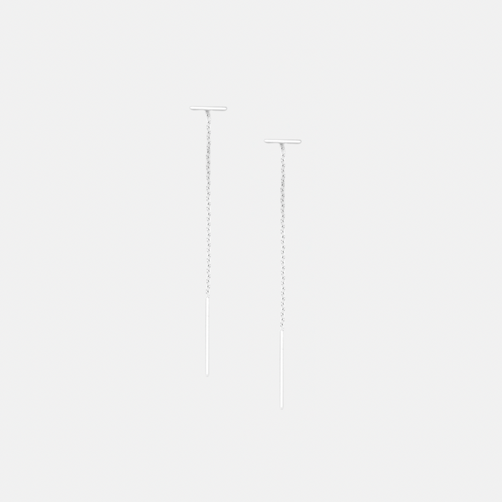Tate Bar Chain Earrings - Sterling Silver | 18ct Gold Plated Sterling Silver