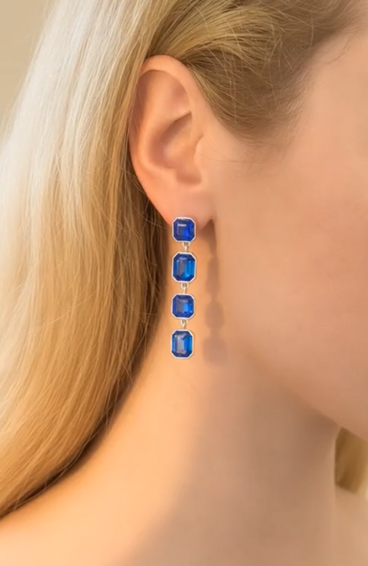 Chelsea Bijou Drop Earrings - Royal Blue | Sage Green | Blush Pnk
