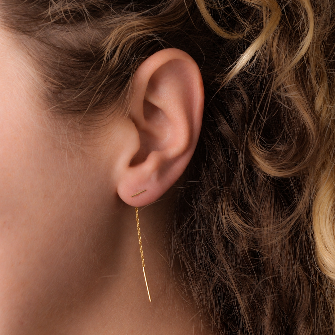 Tate Bar Chain Earrings - Sterling Silver | 18ct Gold Plated Sterling Silver