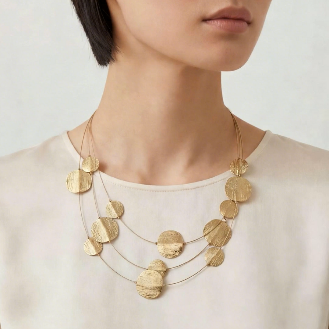 Terra Cascade Discs Necklace - Silver | Gold