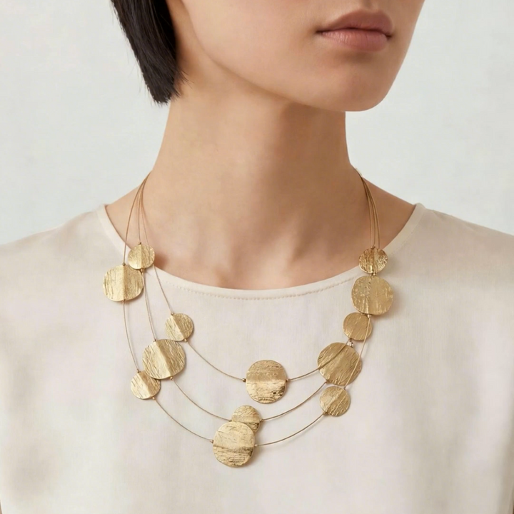 Terra Cascade Discs Necklace - Silver | Gold