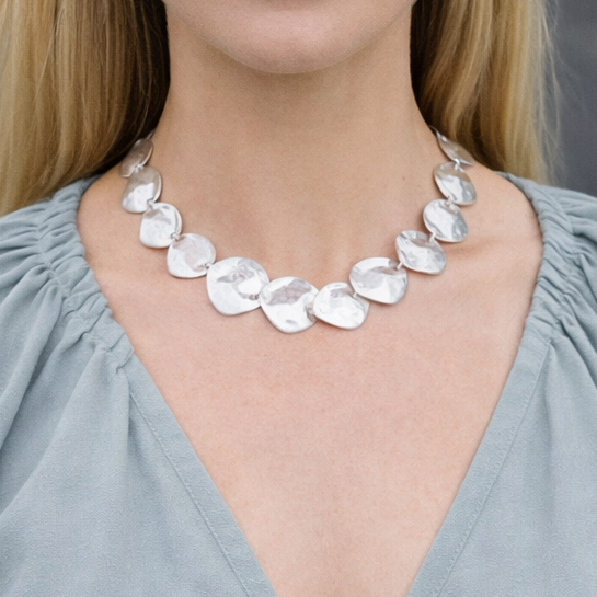 Savoy Matt Textured Silver Necklace