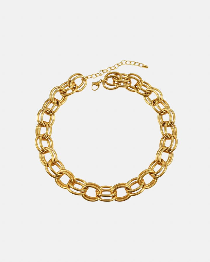 Chunky Gold Rings Steel Necklace