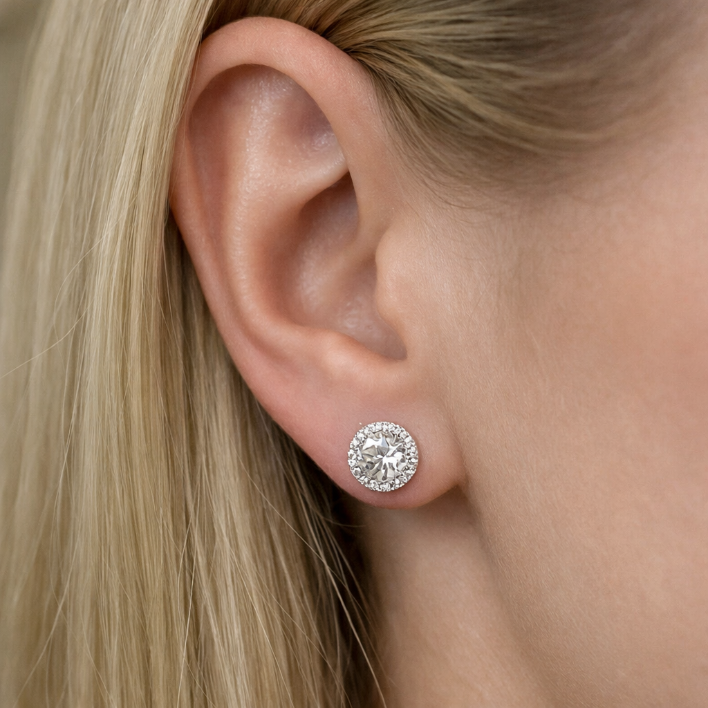 Amalfi Zircon Sterling Silver Stud Earrings
