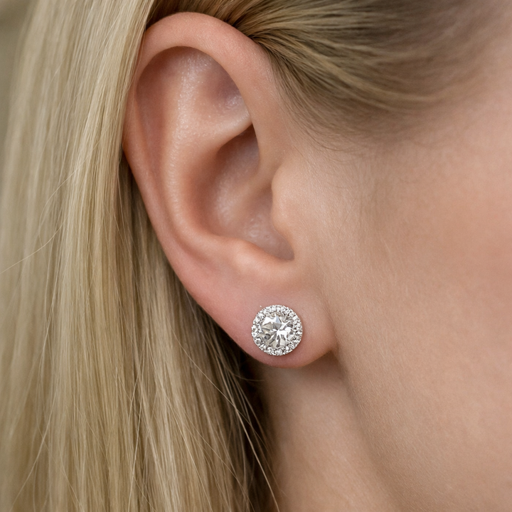 Amalfi Zircon Sterling Silver Stud Earrings