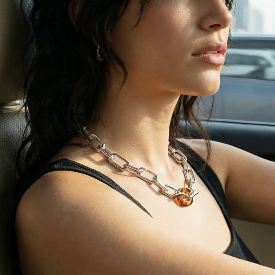 Siena Square Link Chain Necklace - Gold | Silver