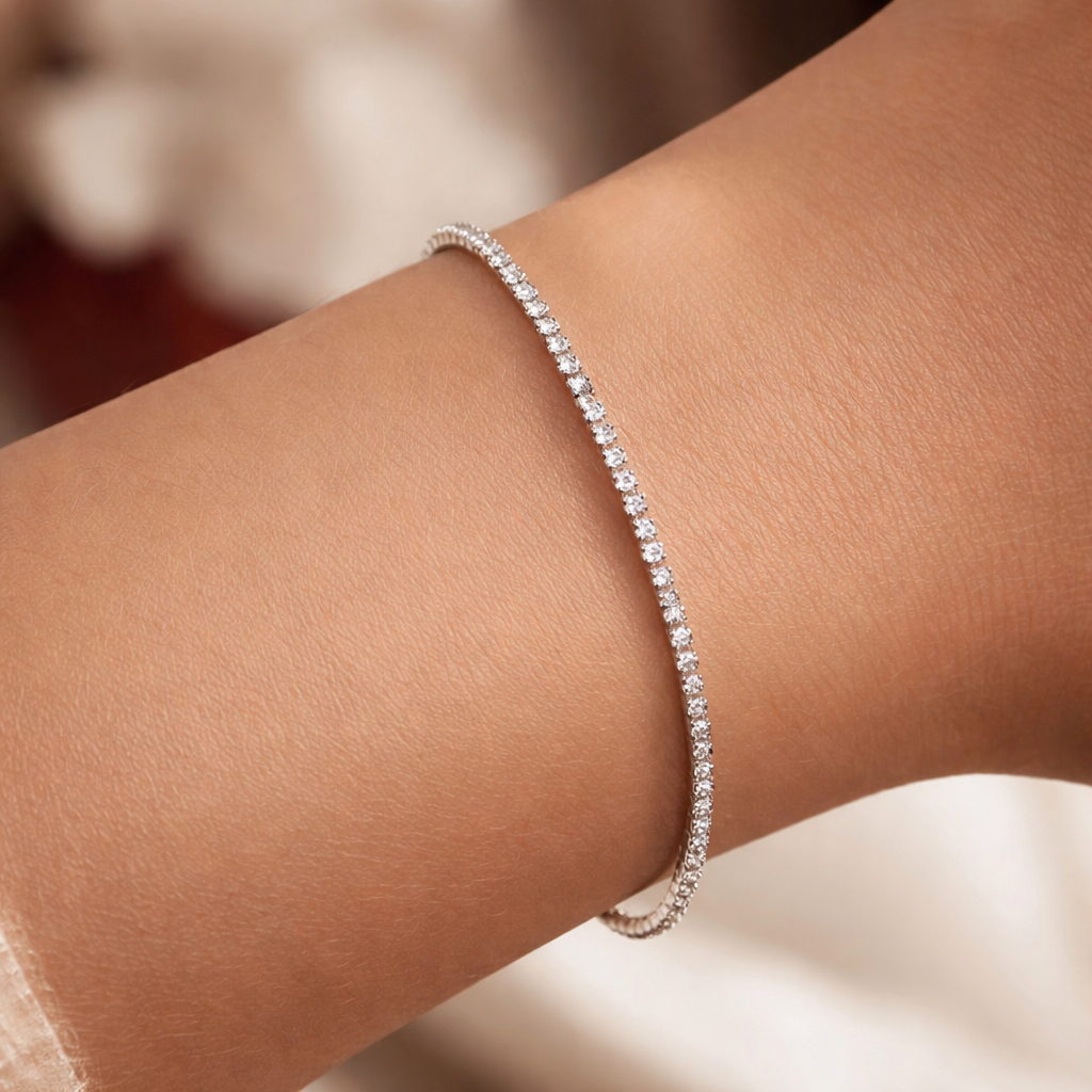 Dainty Zircon Tennis Bracelets - Sterling Silver | 18ct Gold Plated Sterling Silver