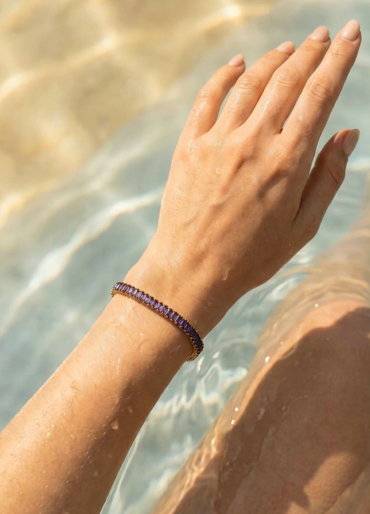 Margot Baguette Purple Tennis Bracelets