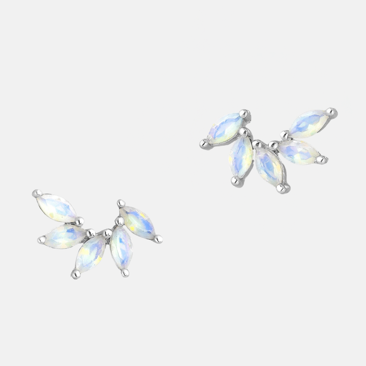 Moonstone Petal Stud Earrings