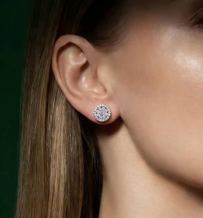 Zendi Zircon Flower Stud Earrings