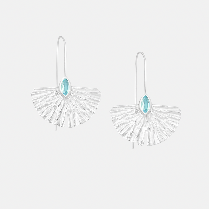 Topaz Silver Fan Earrings