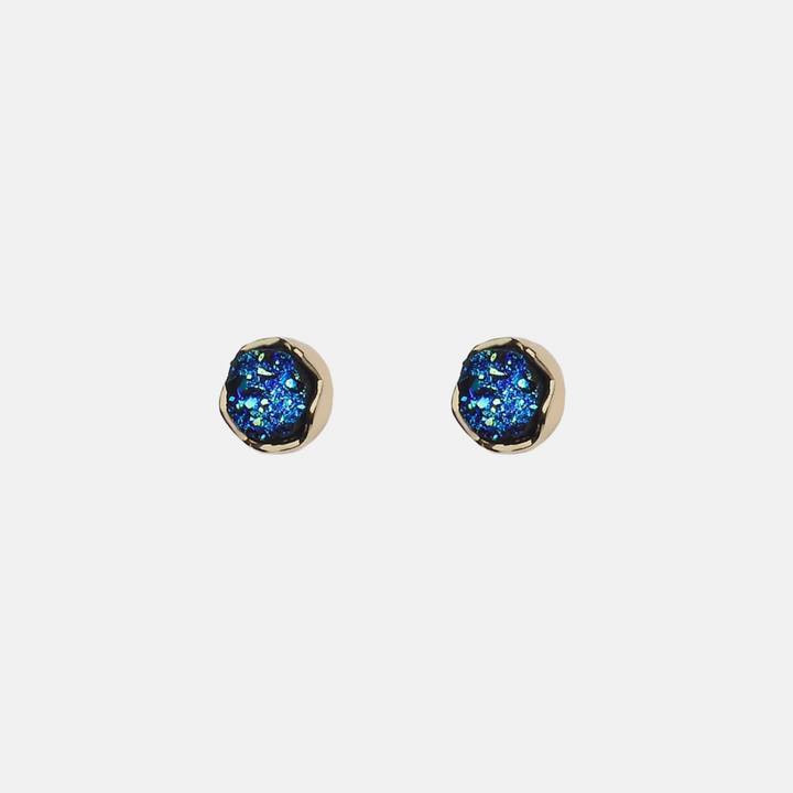 Neptune Blue Quartz Stud Earrings - Silver | Gold