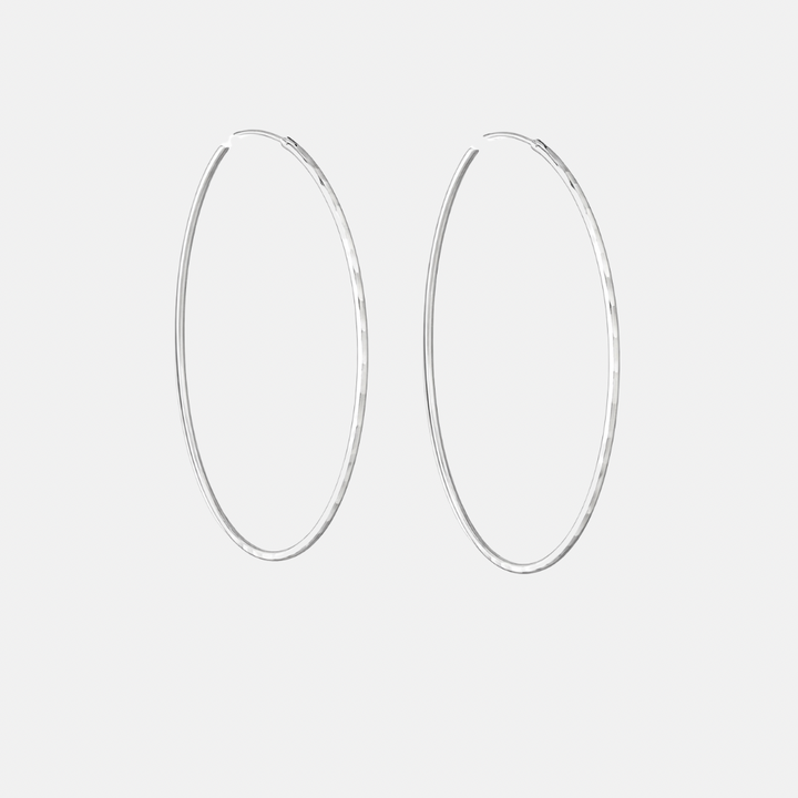 Large Hammered Fine Hoops - Sterling Silver | Gold Plated Sterling Silver