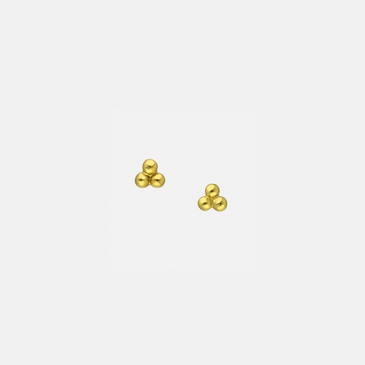 Gold Dot Trio Stud Earrings