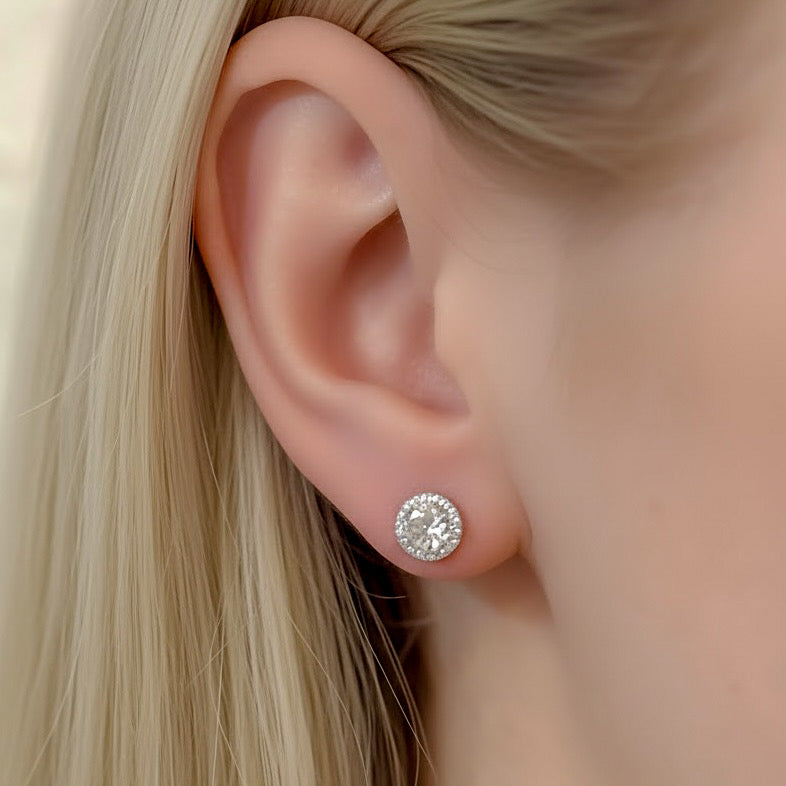 Amalfi Zircon Sterling Silver Stud Earrings