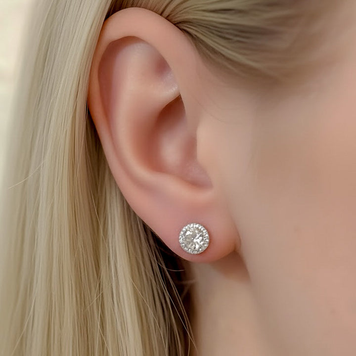 Amalfi Zircon Sterling Silver Stud Earrings