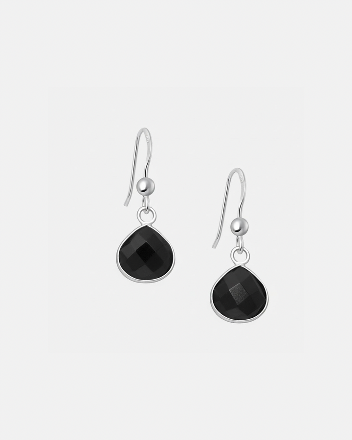 Nuala Stone Sterling Silver Earrings - Rose Quartz | Black Onyx