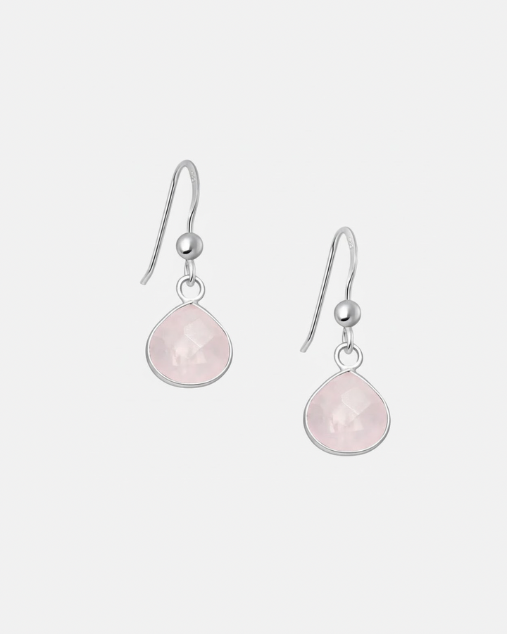 Nuala Stone Sterling Silver Earrings - Rose Quartz | Black Onyx