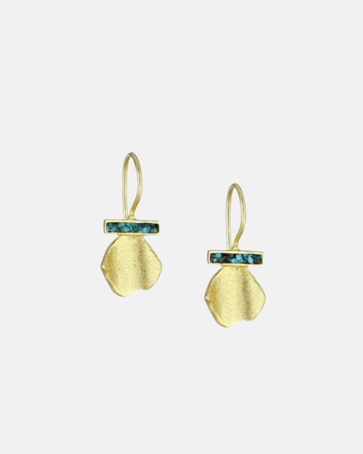 Ayara Turquoise 18ct Gold Sterling Silver Drop Earrings