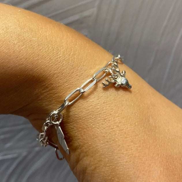 CHARMED Thicker Sterling Silver Paperclip Chain Bracelet