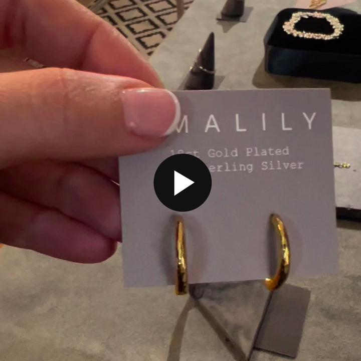 Amos Gold Plated 2cm Hoop Earrings