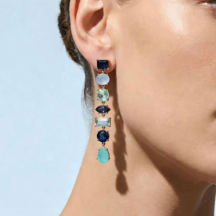 Ocean Gemstone Cascade Earrings