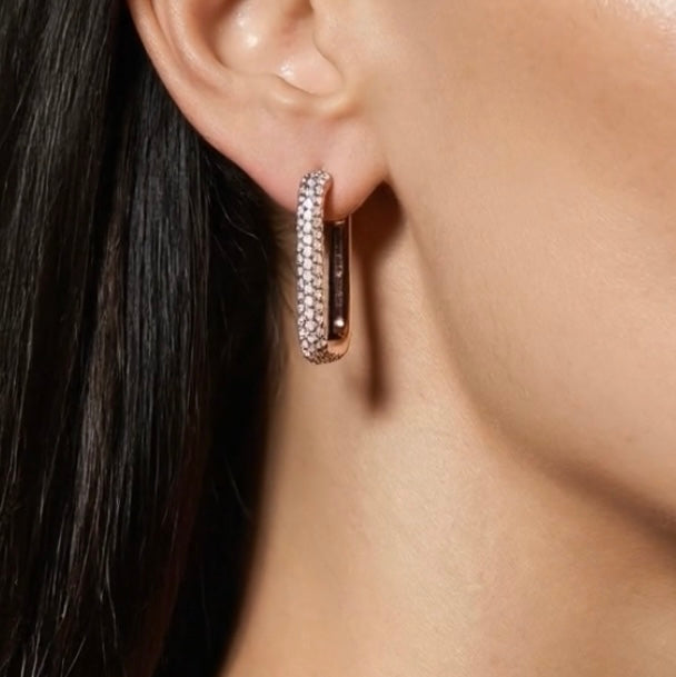 Lilac Silver Square Hoops