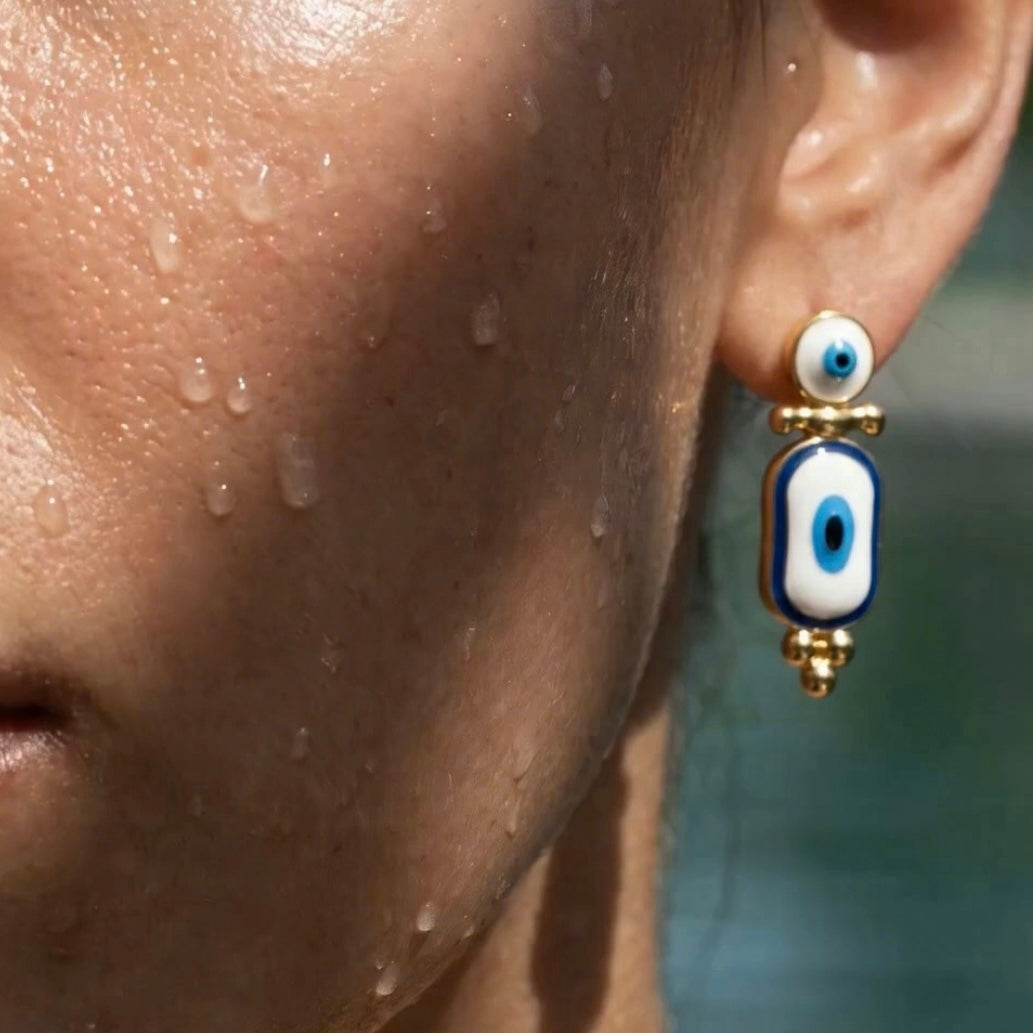 Eye of Protection Earrings - Gold Steel | Silver Steel
