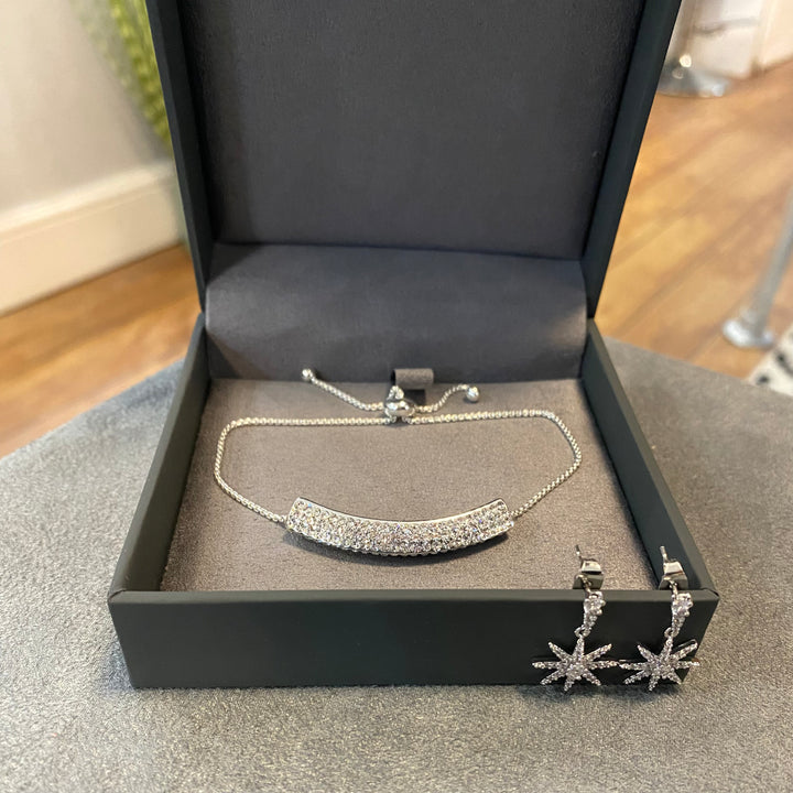 Silver Sparkle Bracelet & Earring Gift Set